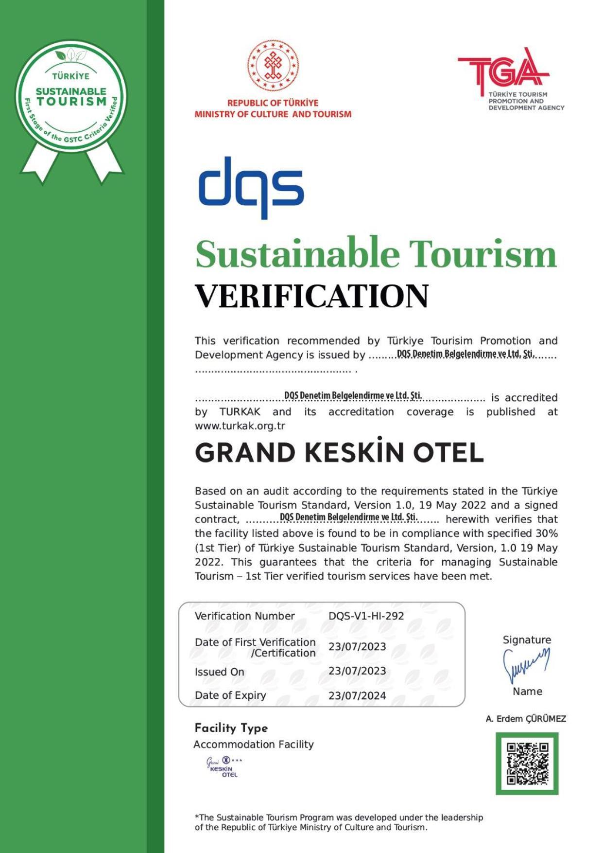 Grand Keskin Otel Denizli  Eksteriør bilde